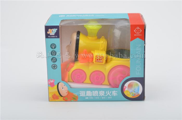 Electric light funny fountain train stall toys