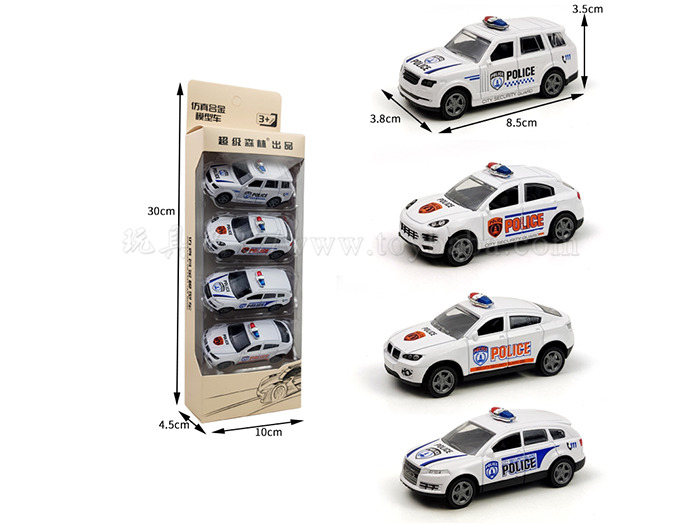 SUV police car (4 models) alloy car toys