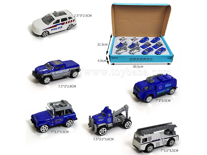 Taxi police car (6 models) alloy car toys