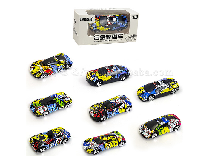 8 graffiti car alloy car toys