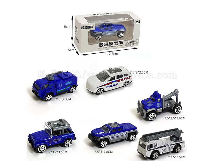 Taxi police car (6 models) alloy car toys