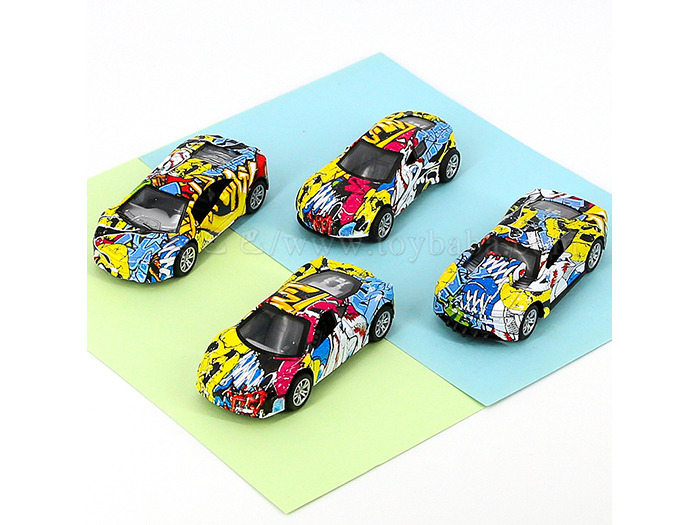 4 models of Huili racing graffiti alloy car toys