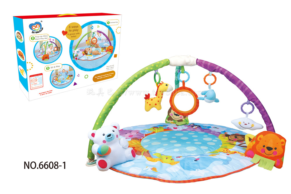 Cartoon music carpet (with music) baby carpet with Bell and plush