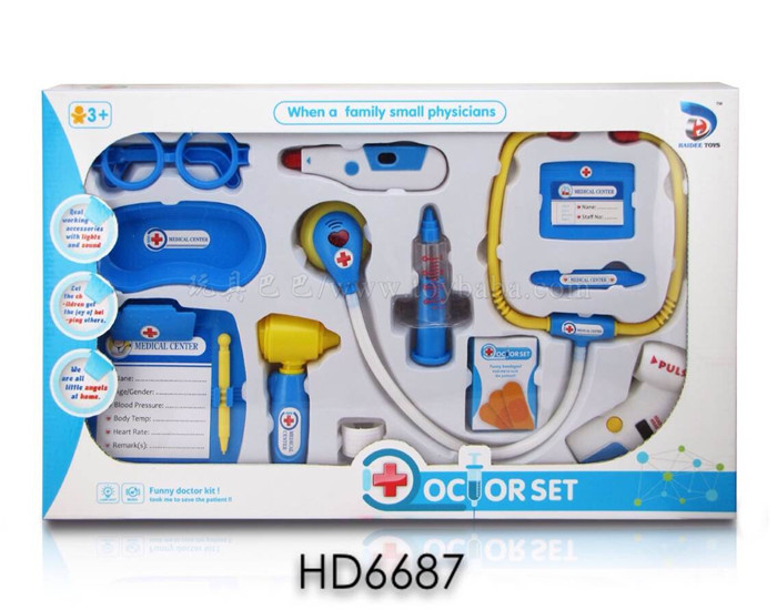 Medical tools men’s assembled 13PCS medical tools toys family toys (light, sound, power pack ag10 * 8)