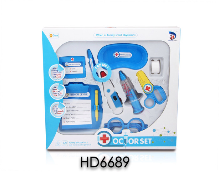 Medical tools are assembled in men’s style, and optional medical toys are family toys (light, sound, power pack ag10 * 2