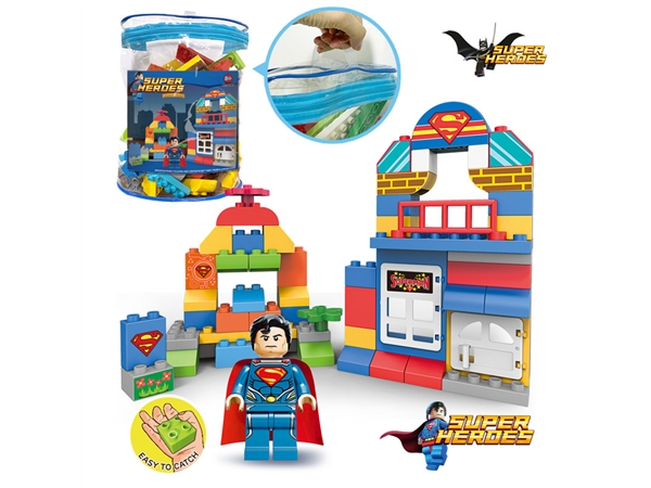 Superman compatible LEGO large particle building blocks (58pcs)