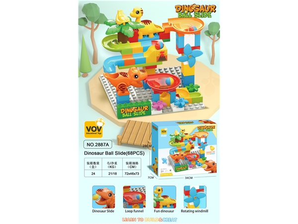 Dinosaur slide (67pcs) puzzle block toys
