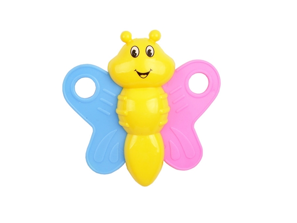 Soft glue butterfly boiled bell ringing baby toy tooth bite