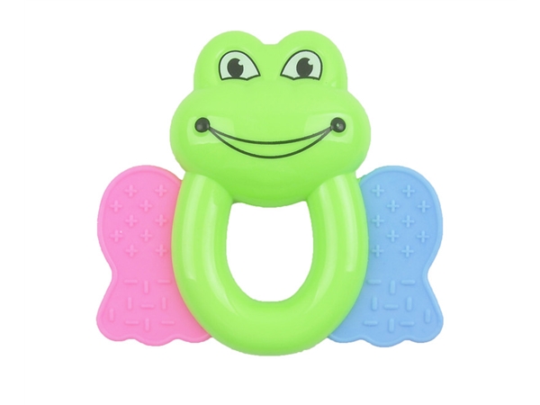 Soft rubber frog boiled bell ringing baby toy tooth bite