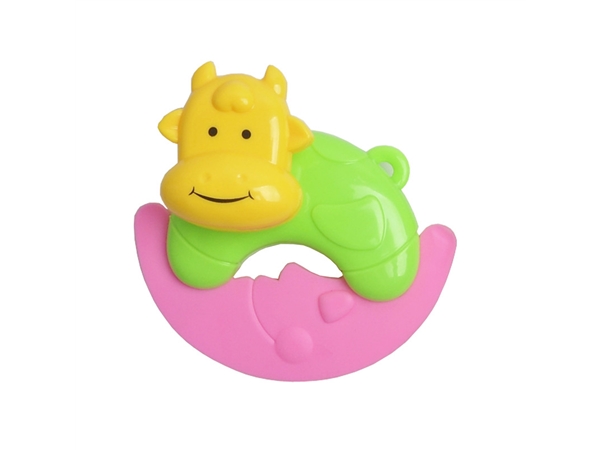 Soft rubber cow can boil bell ringing baby toy tooth bite