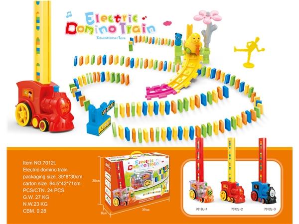 Electric domino train (with 120 dominoes)