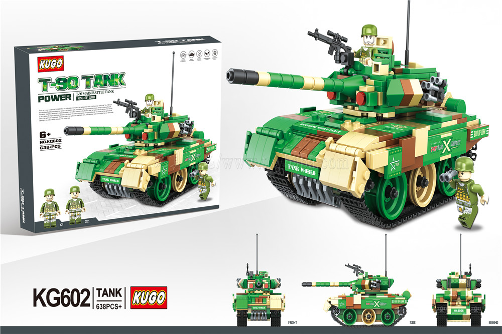 Jiego LEGO like bricks cool tank building blocks T-90 tank military series building block set 638pcs