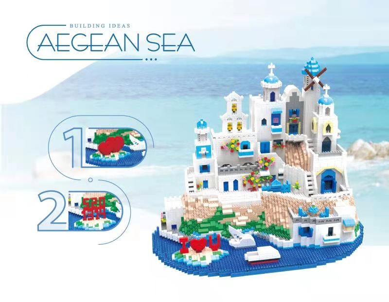 Aegean Sea building model large building decoration 5810pcs