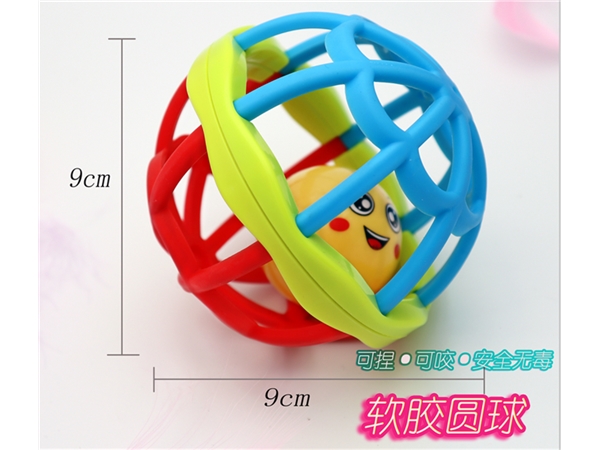 Soft rubber hand grasping ball baby toy