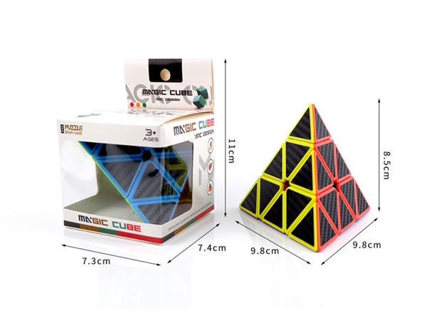 Pyramid solid color carbon fiber cube