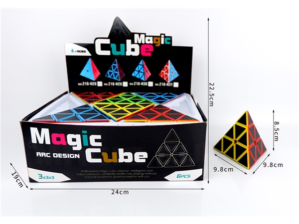 Pyramid solid color carbon fiber cube