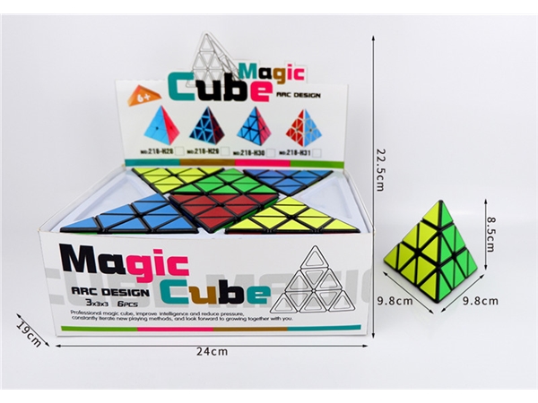 Pyramid black background labeling Rubik’s Cube
