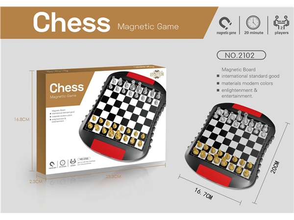Magnetic gold silver chess