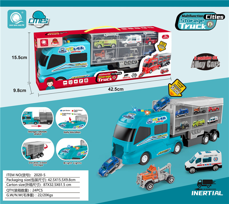 Electric inertia city storage truck (with 6 alloy cars)