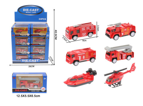 消防车模型（6款混/展示盒24只装）