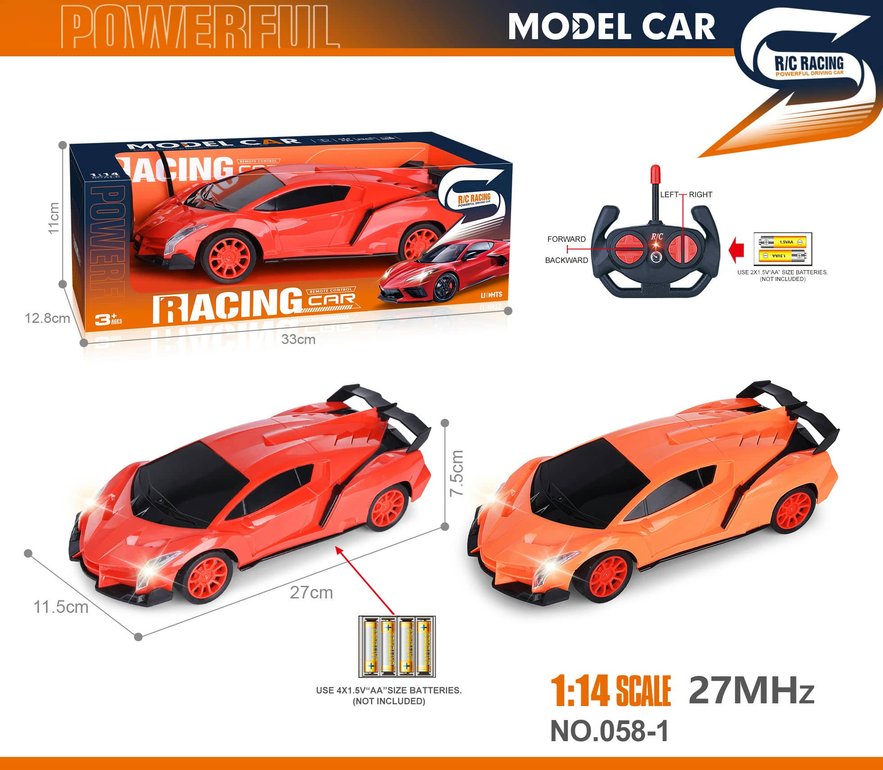 27MHz 1:14四通带前灯仿真遥控车兰博基尼（毒药）
