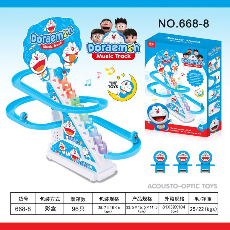 3只公仔-叮当猫爬楼梯