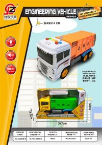 惯性工程垃圾车（带灯光声音）（包电3粒AG13) 惯性车玩具