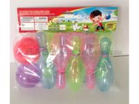 7寸PVC环保透明保龄球套装玩具