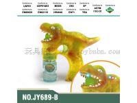 JY689-B 夏天儿童玩具透明恐龙喷漆带音乐四灯闪光单瓶水泡泡枪
