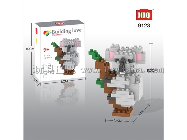 HIQ龙越微型积木 动物系列-考拉120片