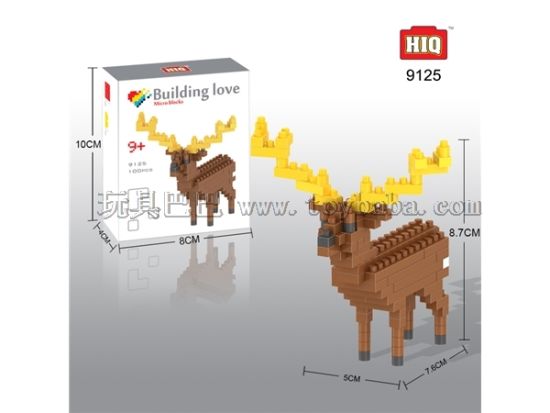 HIQ龙越微型积木 动物系列-麋鹿100片