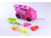 夏日儿童小工程车沙滩玩具套装挖沙戏水玩具五件装