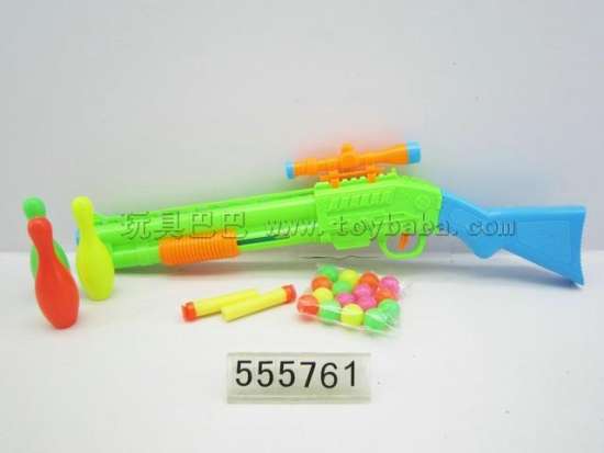 实色EVA软弹乒乓保龄球枪(3色混装)