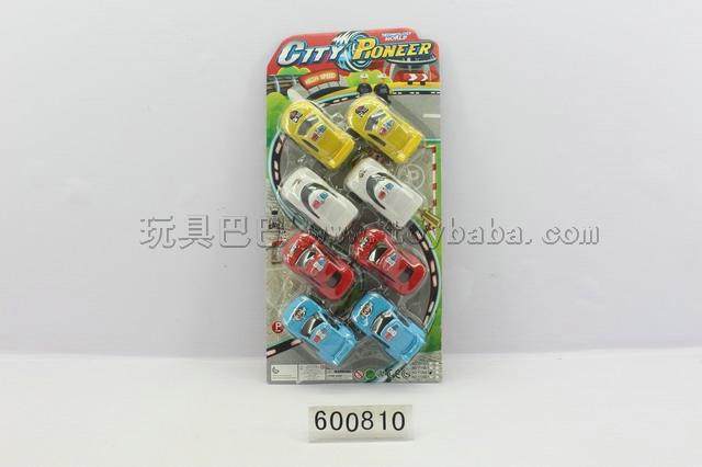 实色概念回力警车/4色混装/8pcs