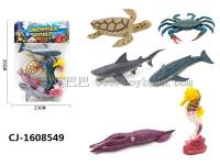 跨境仿真海洋动物模型玩具实心海底生物海洋动物套装