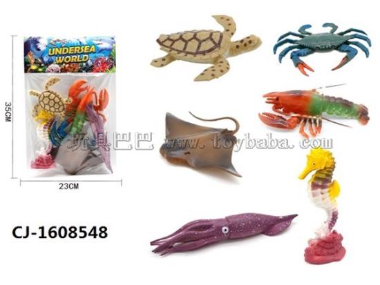 跨境仿真海洋动物模型玩具实心海底生物海洋动物套装