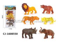 供应 仿真装动物世界 野生动物模型玩偶 动物套装 6款