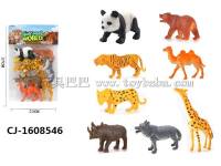 仿真动物模型摆件 野生森林动物儿童礼品玩具长颈鹿熊猫老虎批发