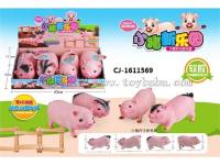 软胶动物模型系列宝宝益智仿真卡通小猪带IC功能仿真猪叫声搪塑猪搪胶猪