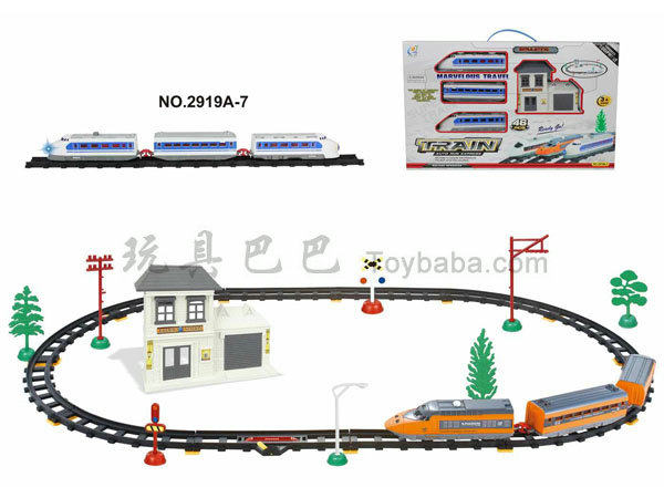 电动轨道火车配候车大楼(46PCS,带灯)