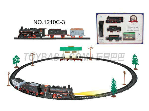 电动古典轨道火车配候车亭(24PCS,带灯)