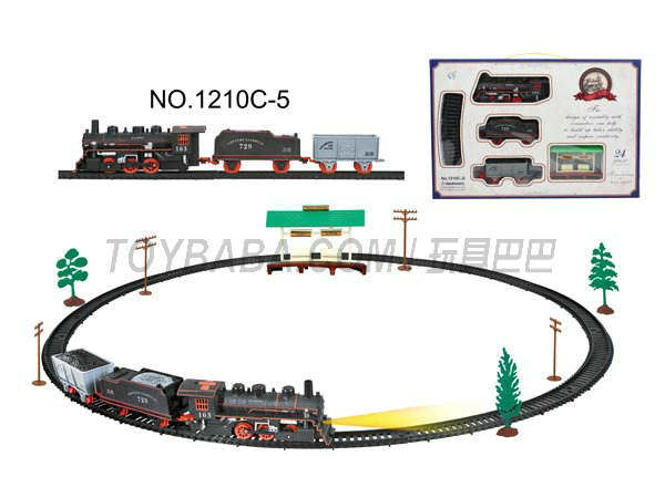 电动古典轨道火车配候车亭(24PCS,带灯)