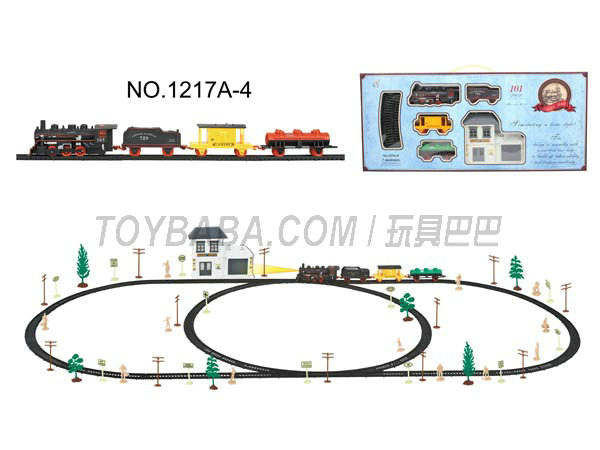 电动古典轨道火车配候车大楼(101PCS,带灯)