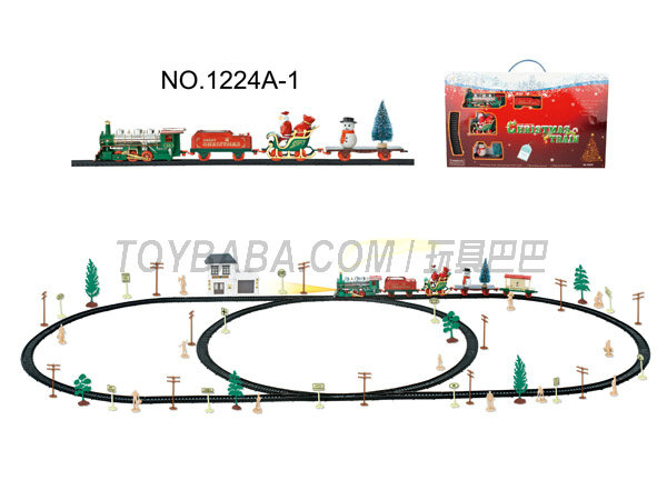 圣诞电动轨道火车配候车大楼(101PCS,带灯光)