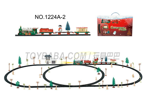 圣诞电动轨道火车配候车大楼(101PCS,带灯光)