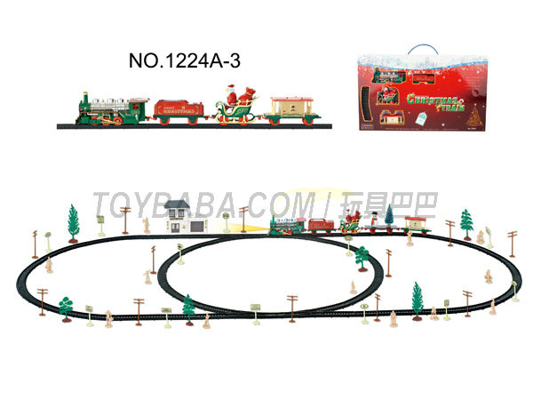 圣诞电动轨道火车配候车大楼(101PCS,带灯光)