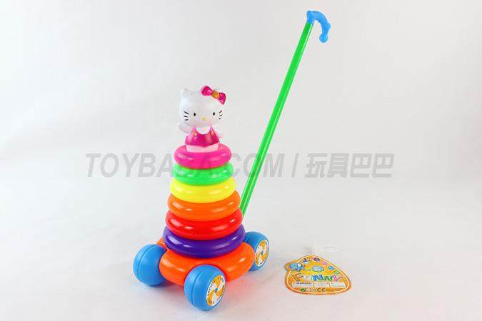 7层圆形手推套圈KT猫