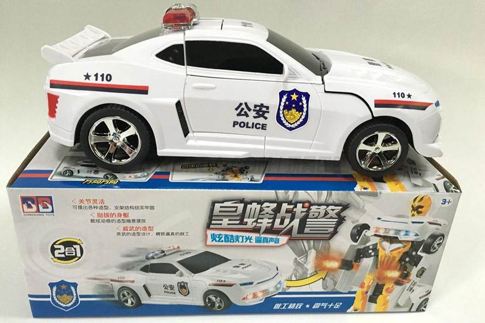 电动警车变形机器人 变形汽车玩具车