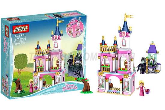JIEGO杰高JIEGO女孩积木LEGO alike公主城堡积木迪士尼女孩系列睡美人公主的童话城堡386PCS配件