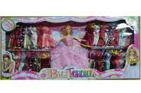 儿童芭芘娃娃玩具系列 超大彩盒32件挂衣